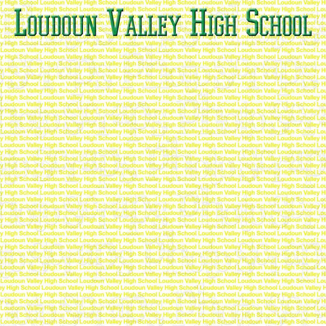 Loudoun Valley High School title over yellow Photo Scraps