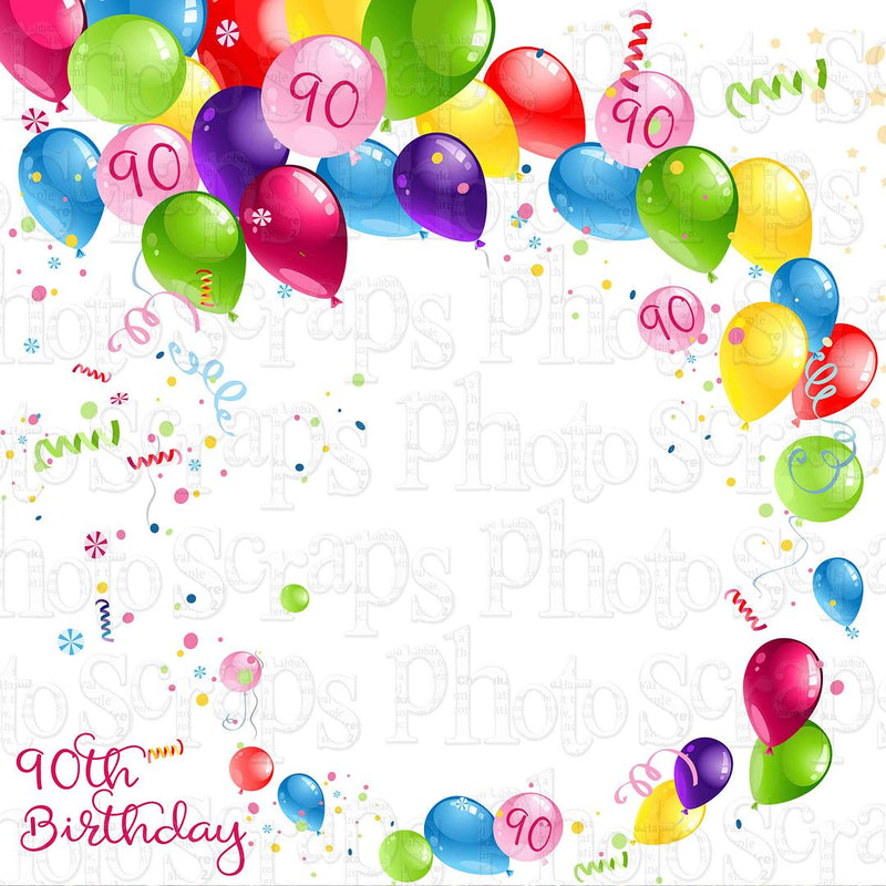 90th Birthday over balloons