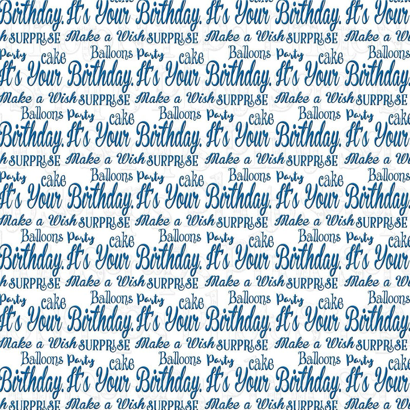 Birthday words blue