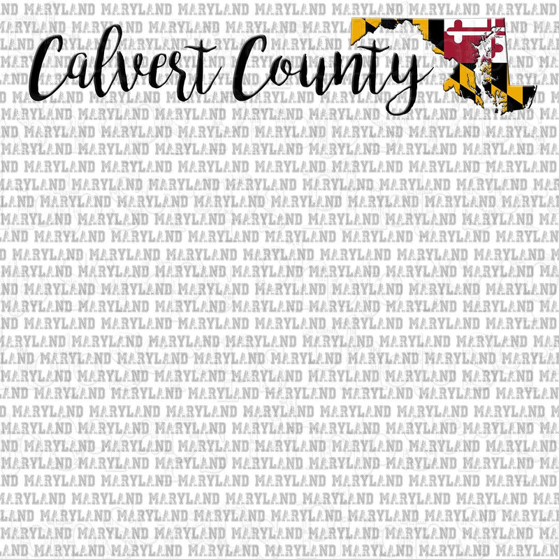 Calvert County with MD map