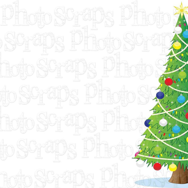 Cartoon Decorated Christmas Tree border