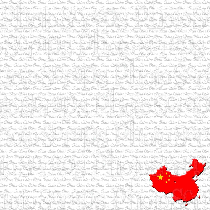 China Flag country shape