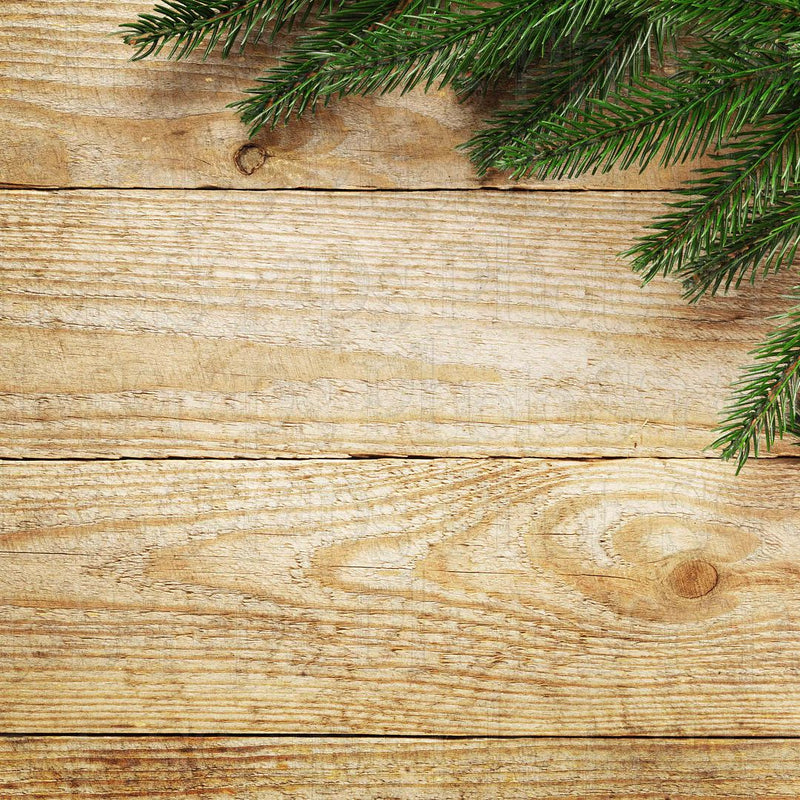 Christmas branches on wood 2