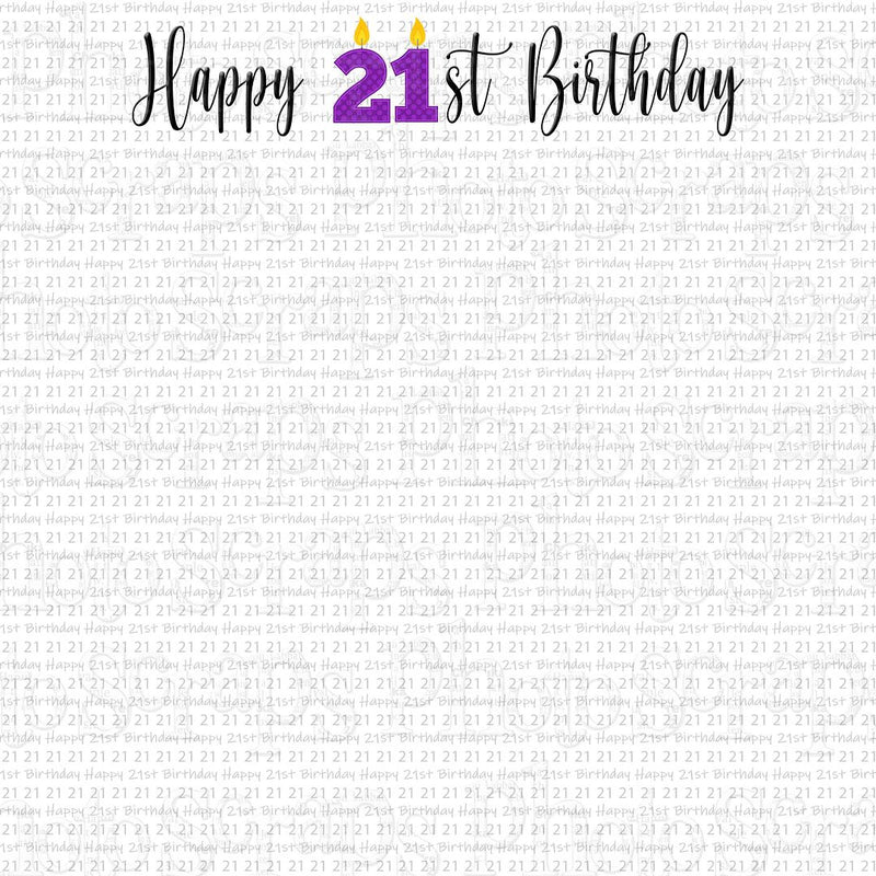 Happy 21st birthday purple candle