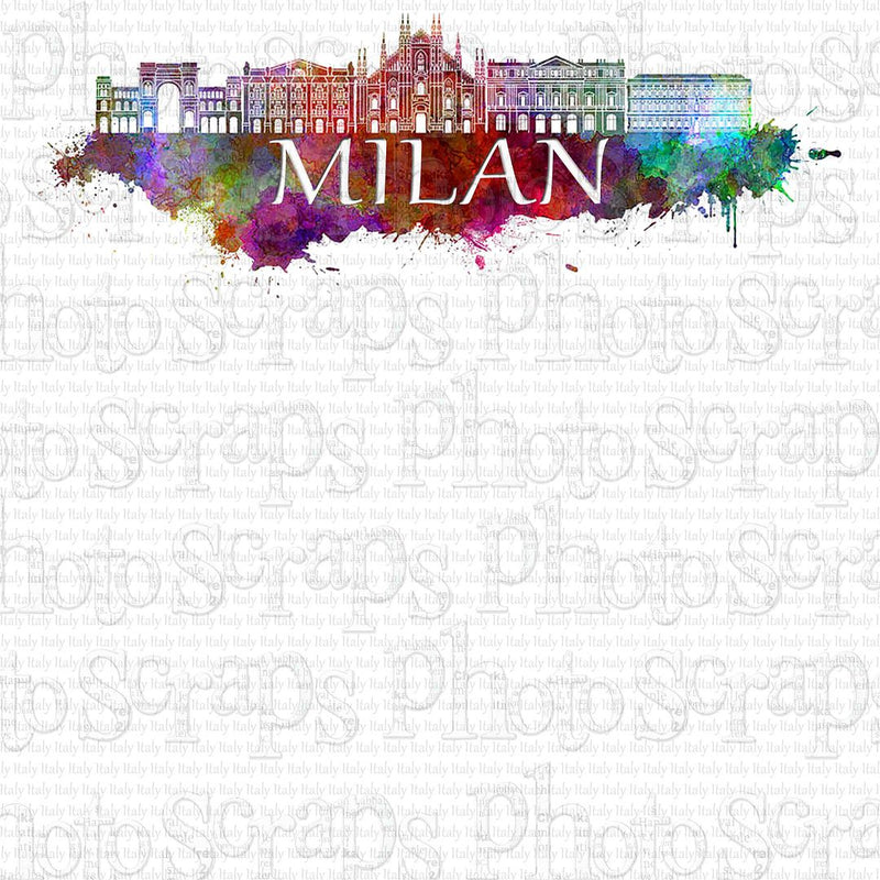 Italy Milan watercolor title