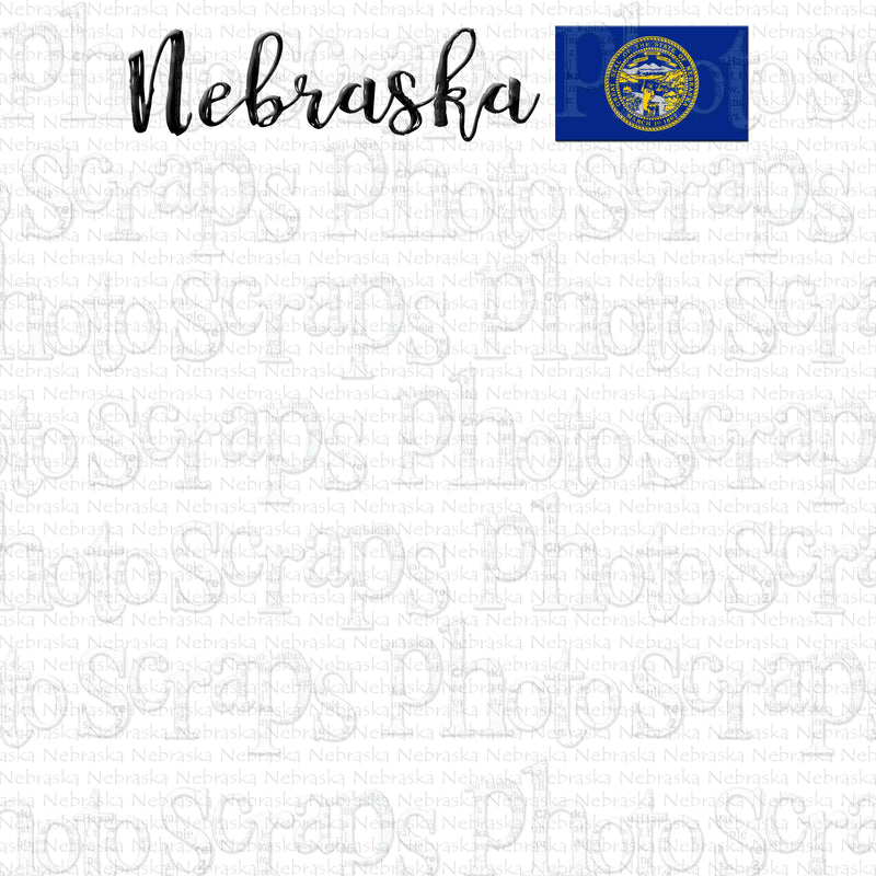 Nebraska Title With Flag