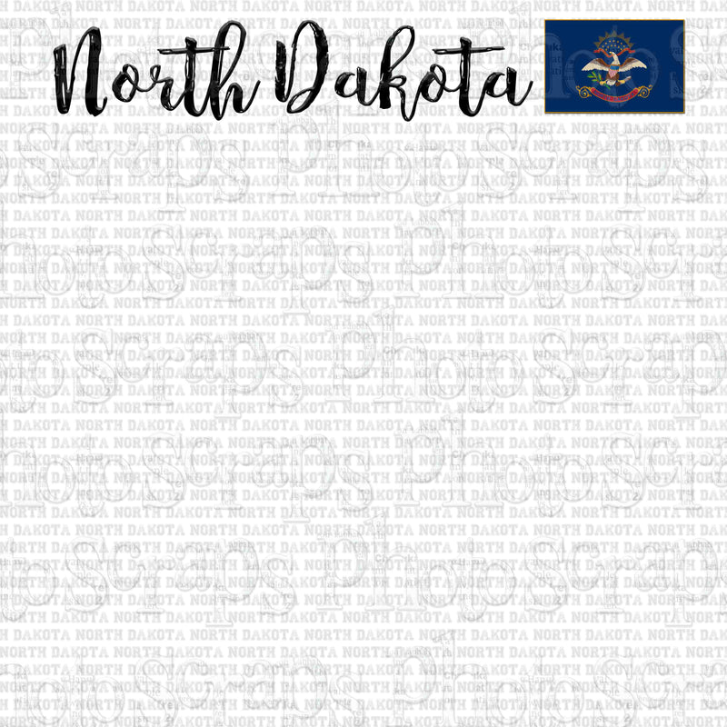 North Dakota Title With Flag