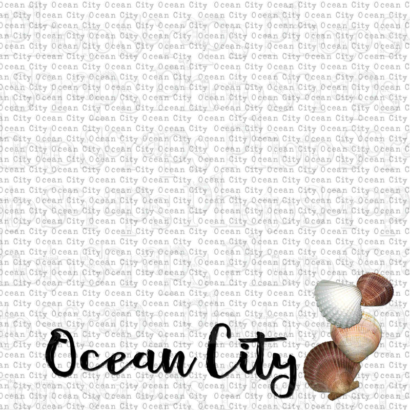 Ocean City with Ocean City Words and Shells