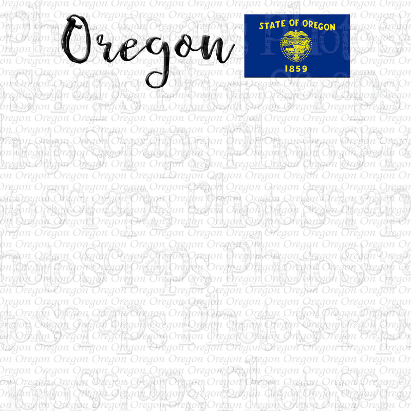 Oregon Title With Flag