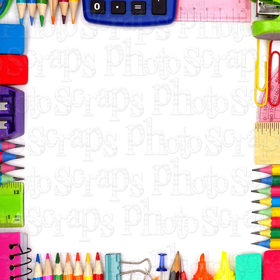 School school supplies frame – Photo Scraps