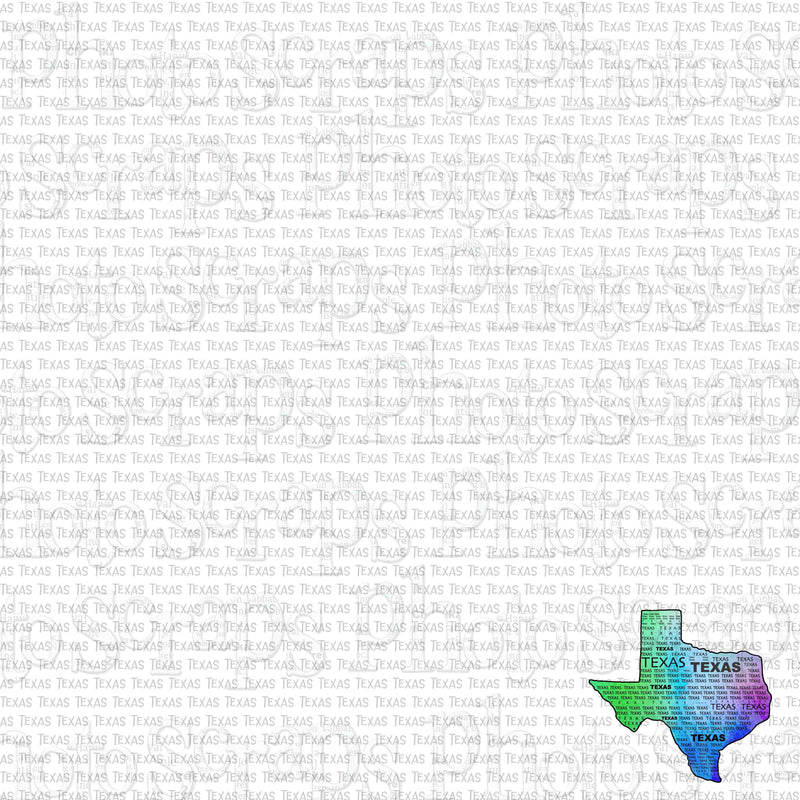 Texas State Shape Repeat Word