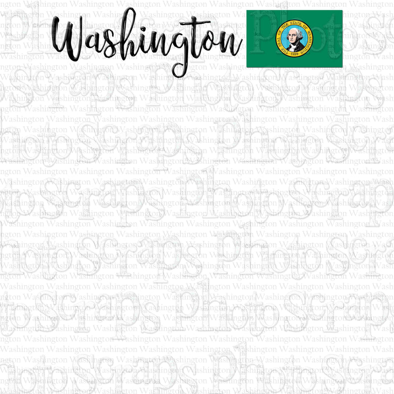 Washington State Title With Flag