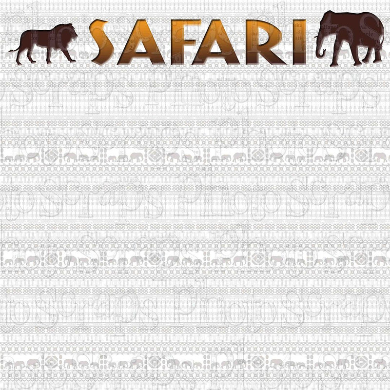 africa  Safari Title with elephant and lion