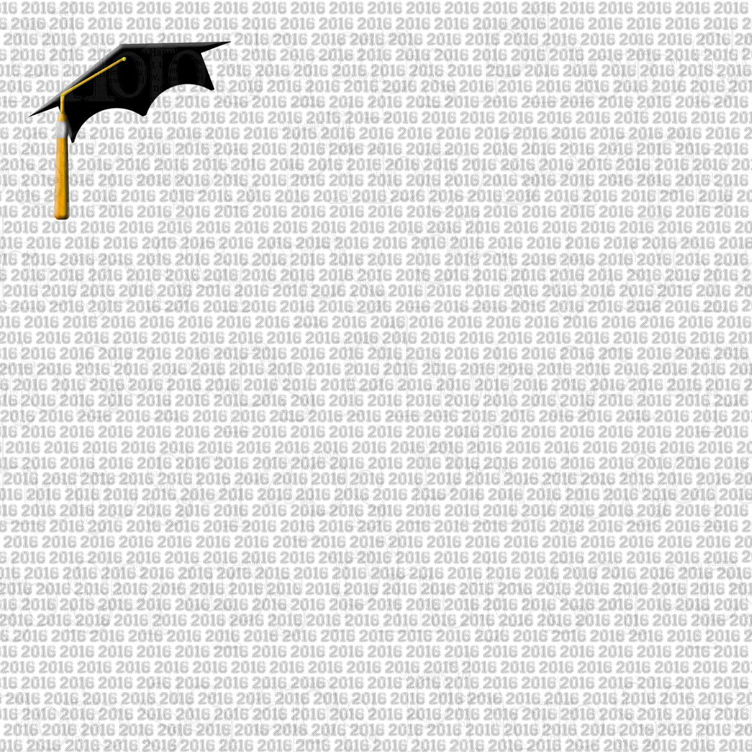 grad cap 2016 B paper – Photo Scraps